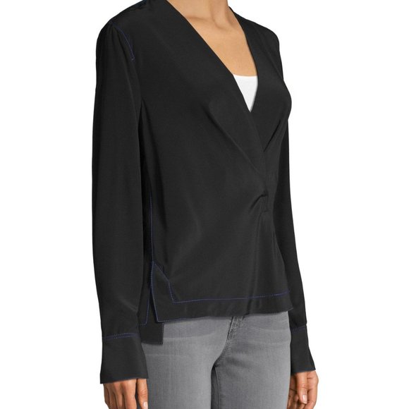 Rag & Bone Shields Silk Wrap Shirt - Picture 2 of 8